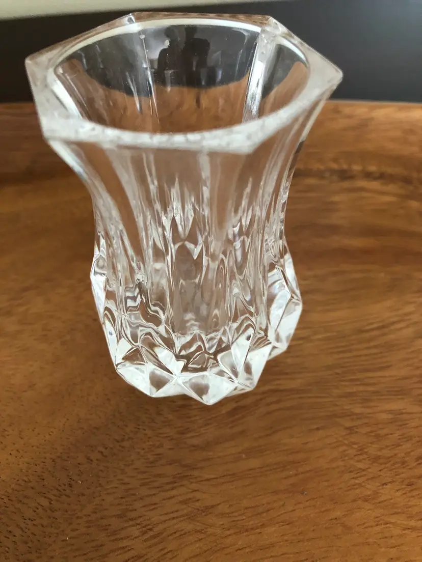 Vintage 1960's Crystal Glass 3" Tall CRISTAL D'ARQUES Vase/Toothpick Holder