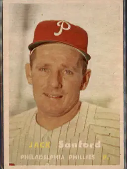 1957 Topps #387 Jack Sanford - (pk1) - Philadelphia Phillies