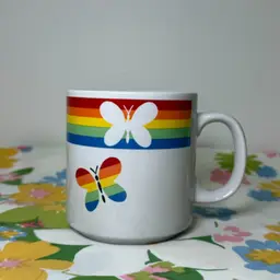 1980’s Russ Rainbow Butterfly Mug 4in