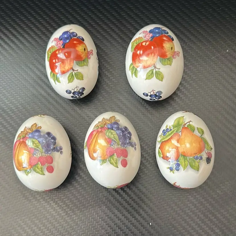The Egg Lady Porcelain Eggs - Set Of 5 Fruit