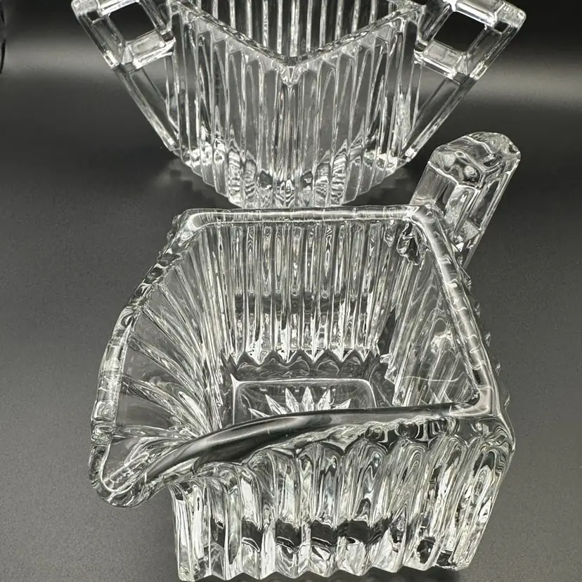 Stunning! VTG Set Of Glass Creamer & Sugar By Heisy- Line #1206- Discontinued.