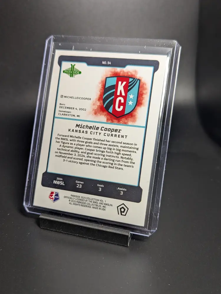 2025 Parkside NWSL Vol 1 Shimmer /100 Michelle Cooper KC Current