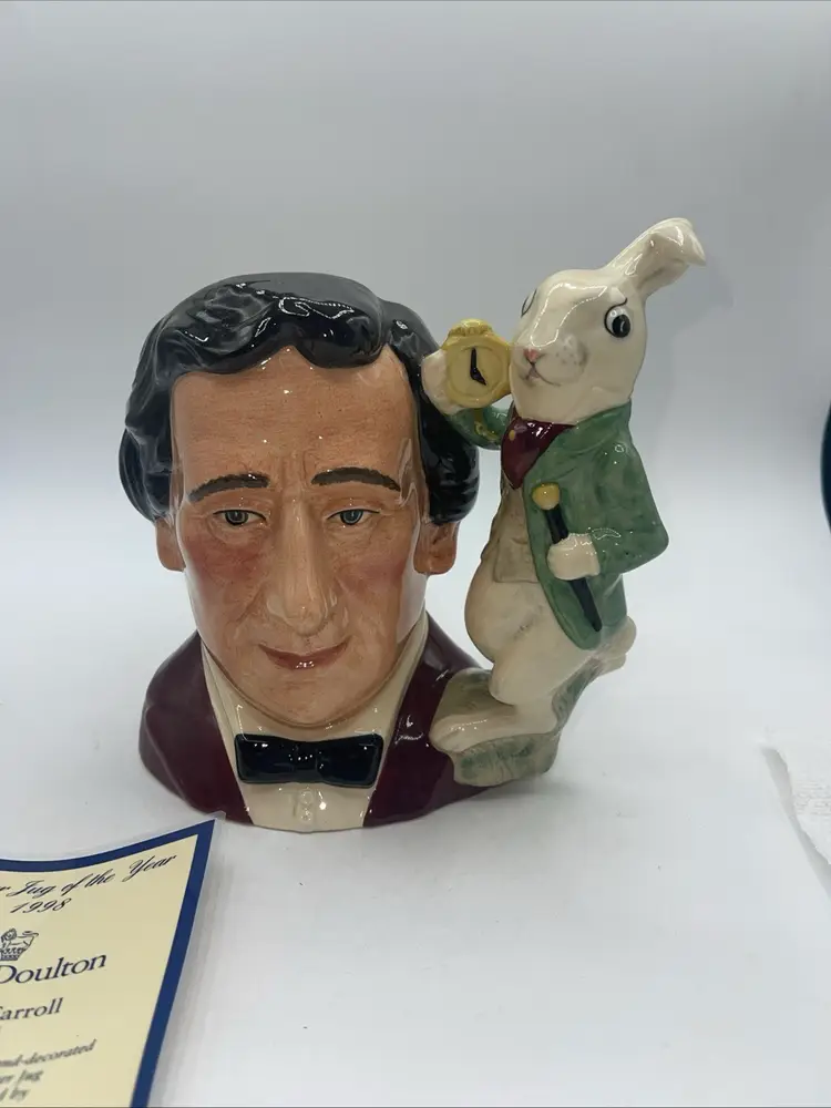 Royal Doulton Lewis Carroll D7096 Jug 1998 Character Jug of the Year w/ COA