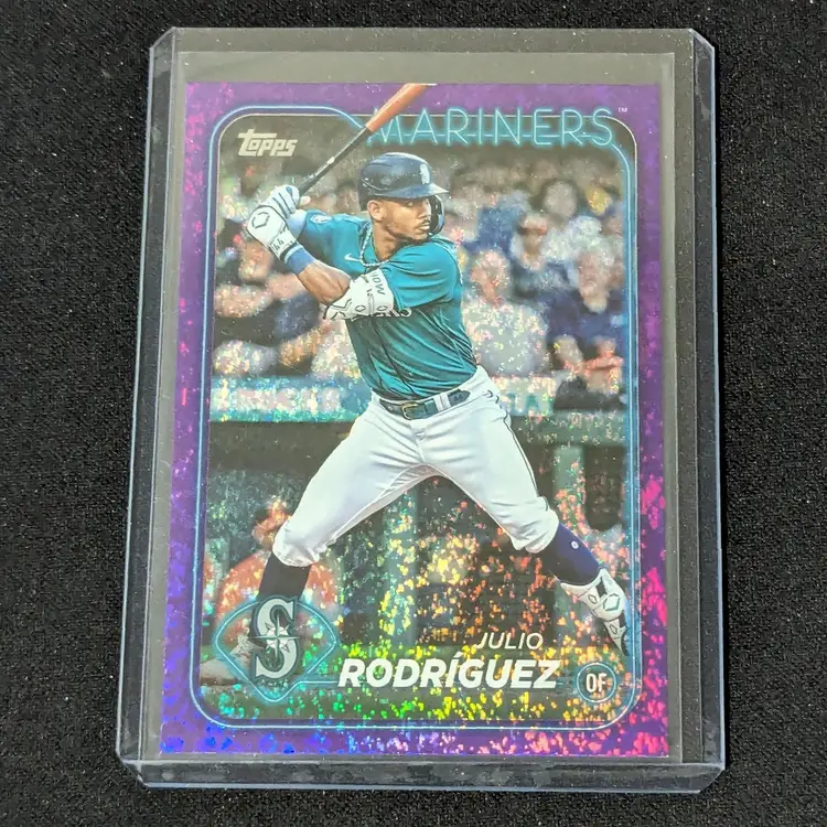 2024 Topps Series 1 Purple Foil /799 Julio Rodriguez Baseball Card - Seattle Mariners