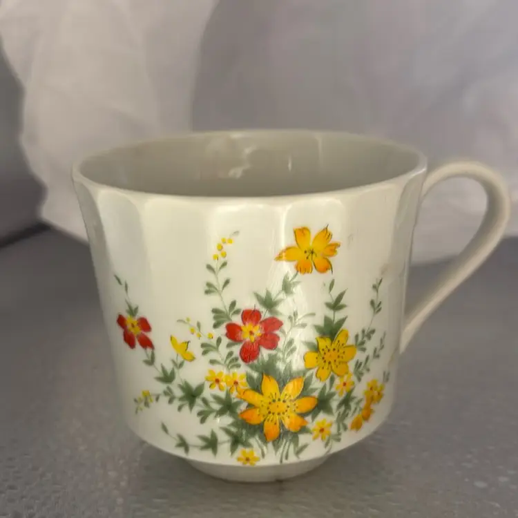 Vintage Tea Cup With Beautiful Flowers