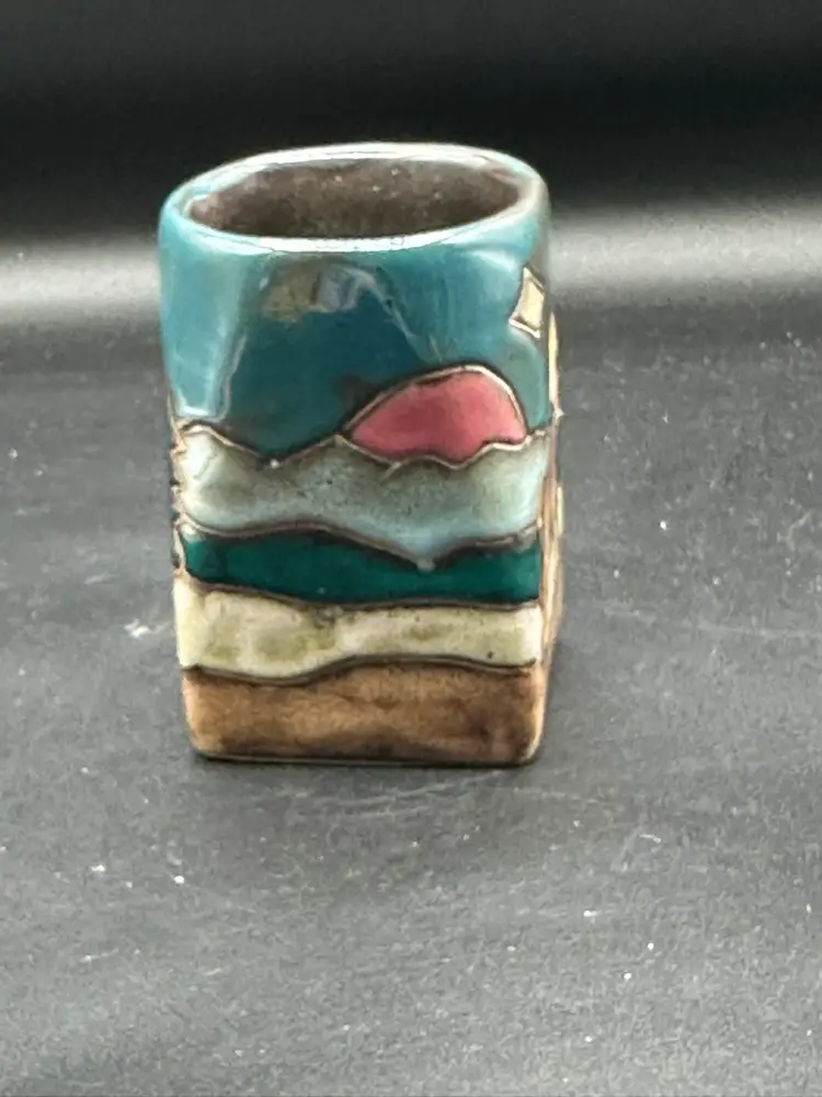 Design by Mara Mexico Studio Art Pottery Moose Trees Coffee Mug Signed 16oz