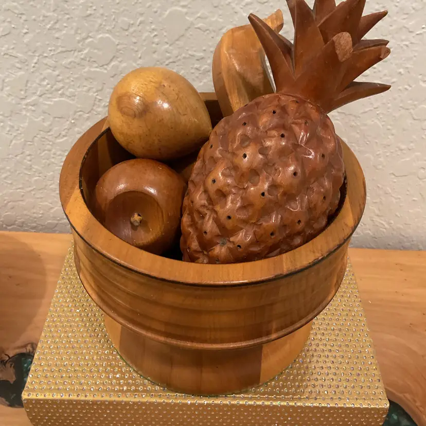 Monkey Pod Wood Fruit Bowl Set