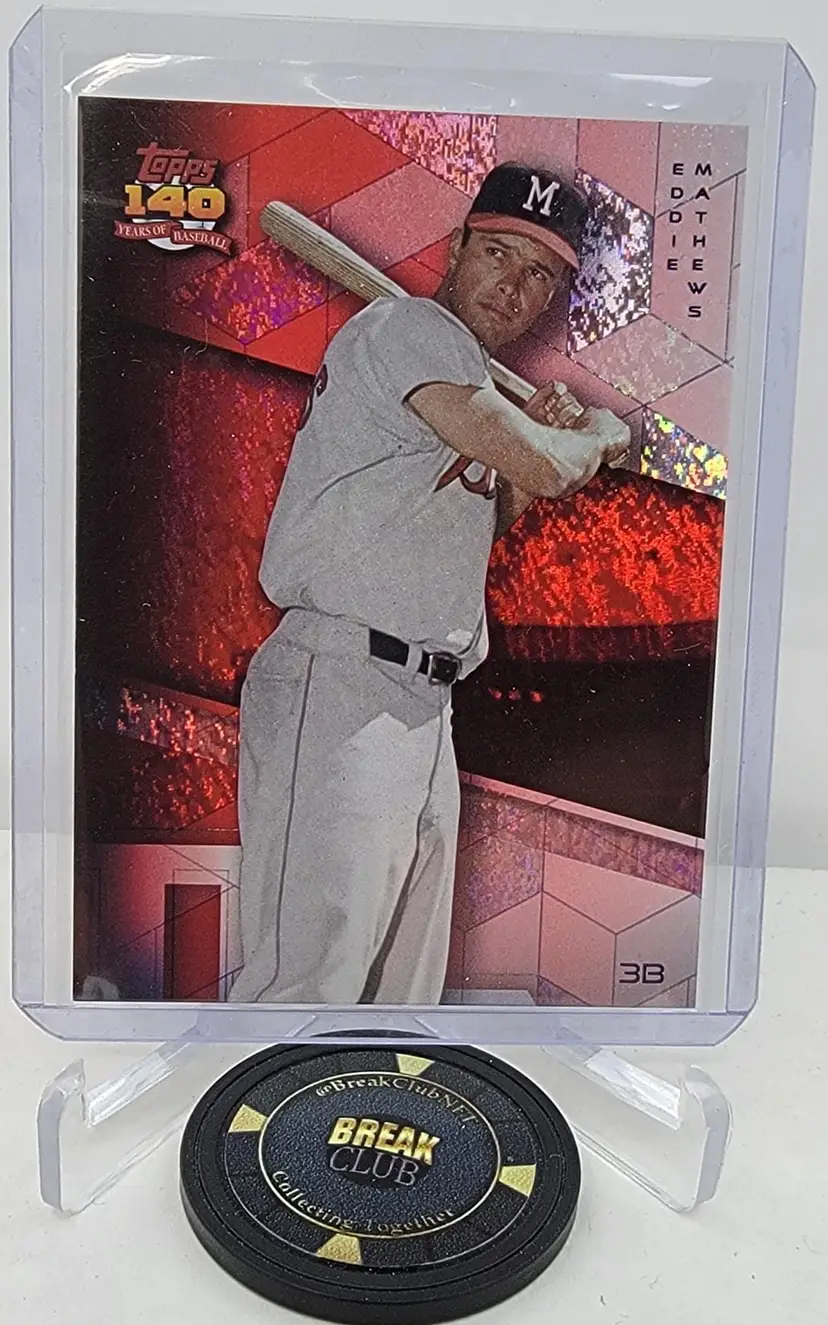 2021 Archives Red Hot Foil #296 Eddie Mathews /50 - Milwaukee Braves