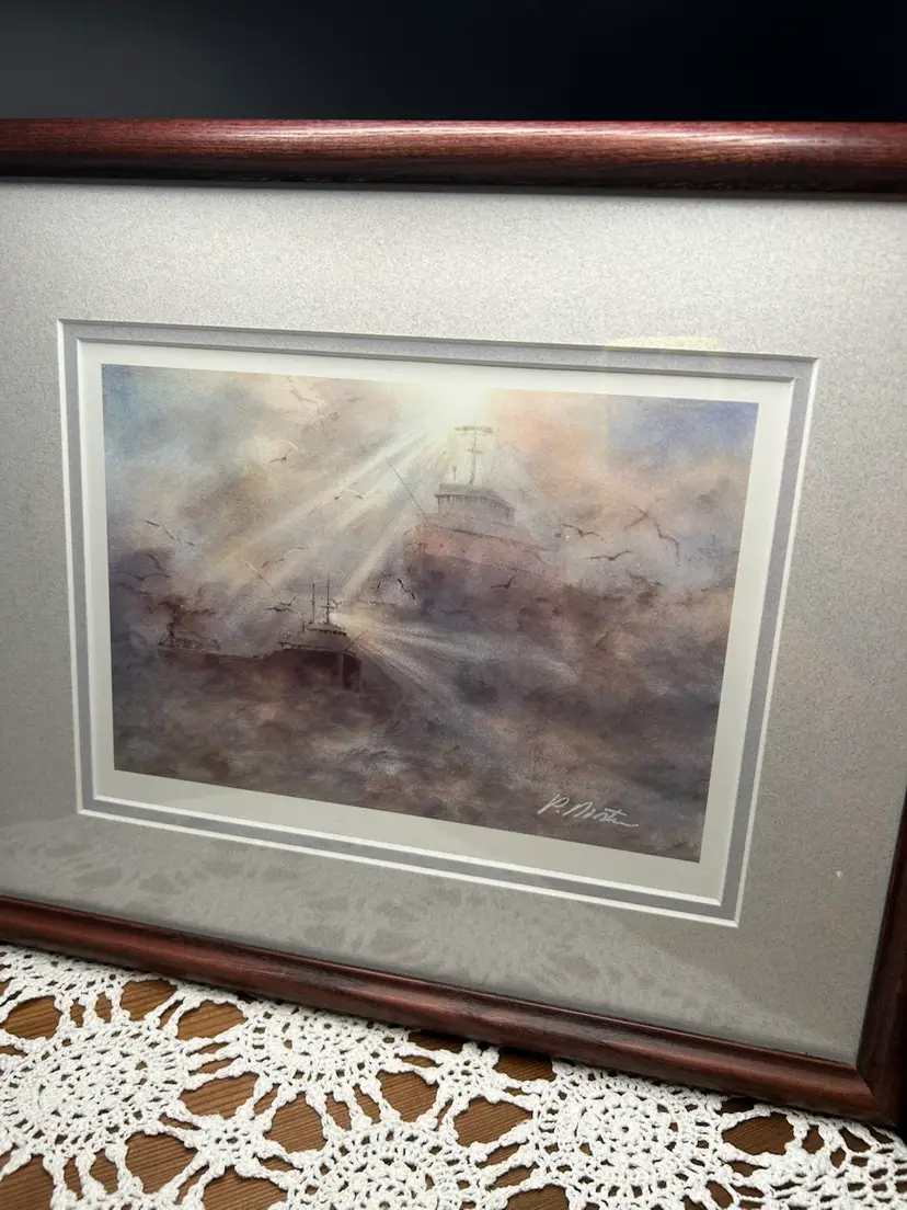 Pat Norton “ Still Searching” Edmund Fitzgerald And The Anderson Search Boat 15x12 Professionally Framed
