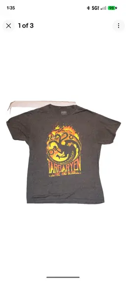 Game of Thrones "Targaryen Fire and Blood" Men Large T-Shirt