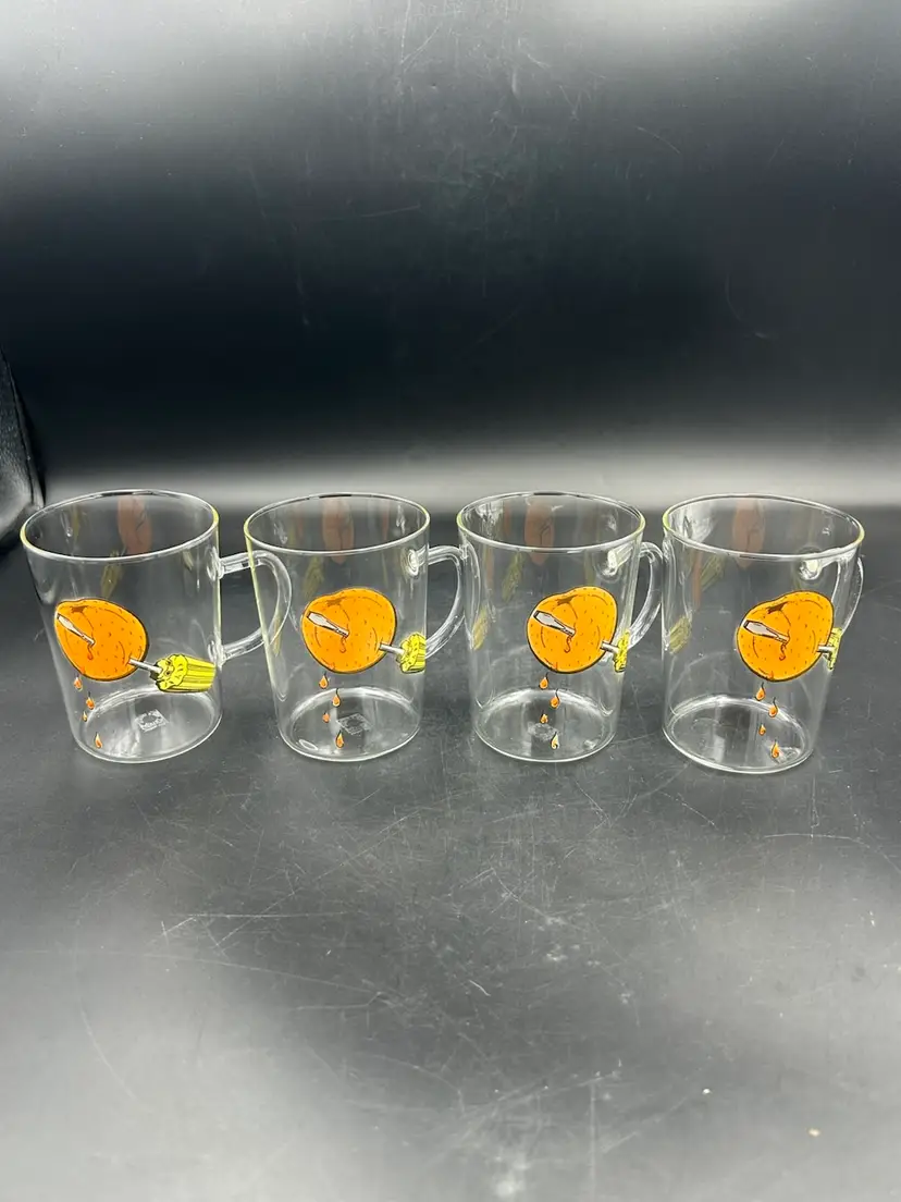 4 Vtg MCM Schott & Gen “screwdriver” Cocktail Glasses