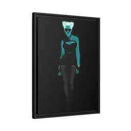 Rein in Ray-Bans: Femme Fatale – Framed 18x24 Canvas | Galactic Noir Steampunk Art | International Shipping Available