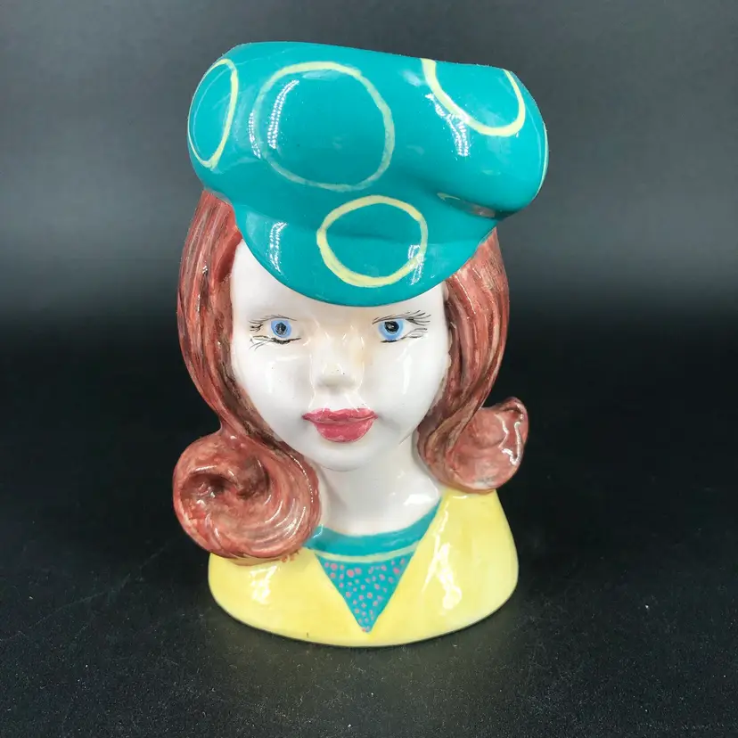 Vintage Retro Groovy Girl Lady Head Vase