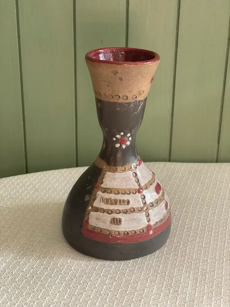 Vintage Clay Apron Vase