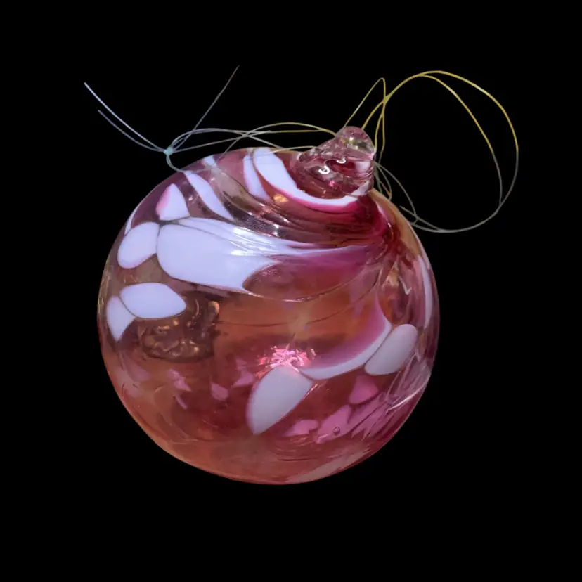 25. Vintage Pink Hand-blown glass friendship ball
