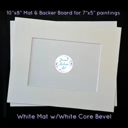 10x8” MAT & BACKER BOARD for 7x5” Orig Paintings