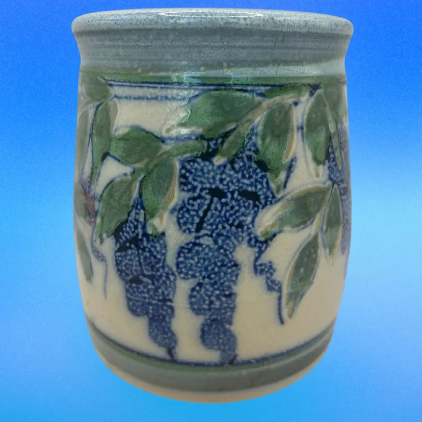 Vintage Terry Plasket Wheaton Village Stoneware Salt Glazed 5”Vase/crock Pottery