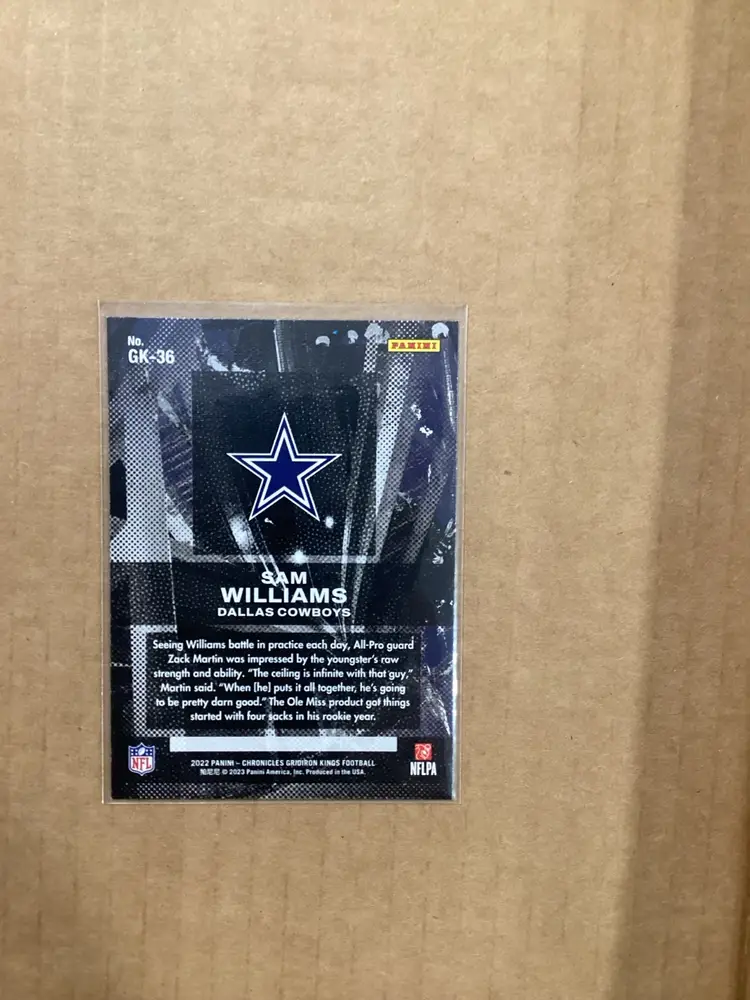 Sam Williams 2022 Panini Chronicles Gridiron Kings RC No. GK-36 Cowboys