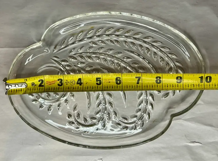 Vintage Federal Glass Wheat Pattern Snack Plate