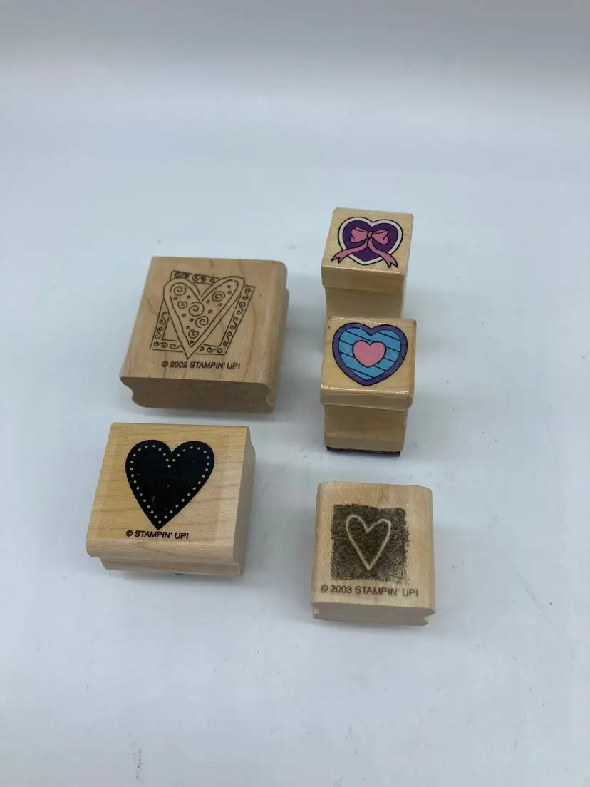 'Stampn' Up!' Heart Rubber Stamps