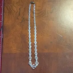 Vintage Glass or Crystal Sterling Necklace