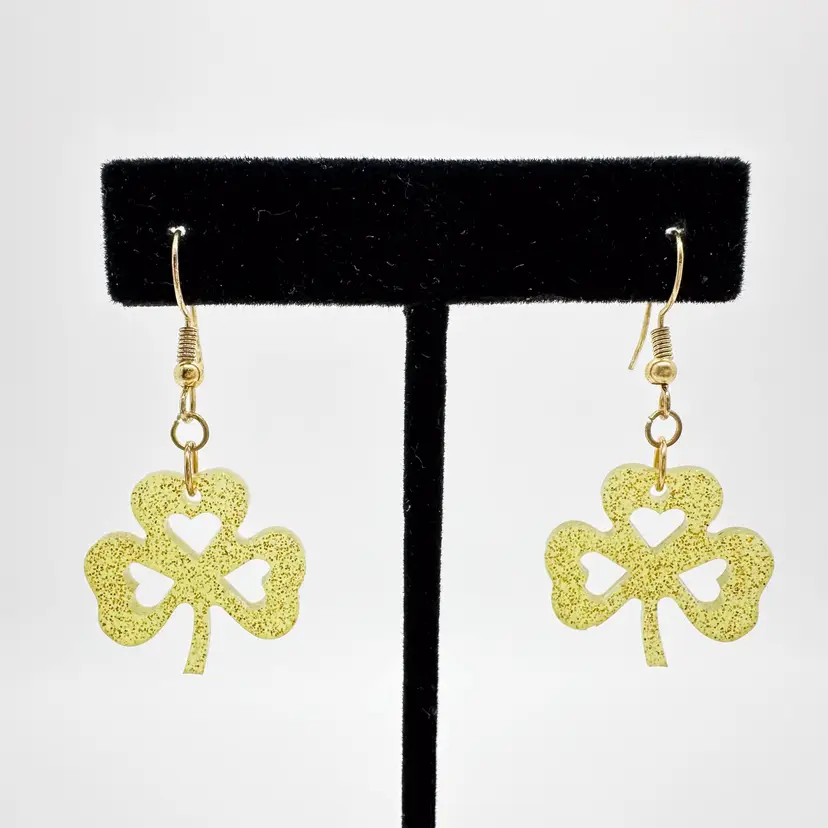 Resin Clover Earrings St. Patrick's Day Handmade