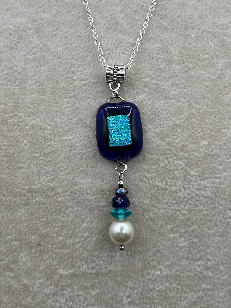 #102 “Ever Changing” Series — Designed by Me -- Dichroic Glass Necklace