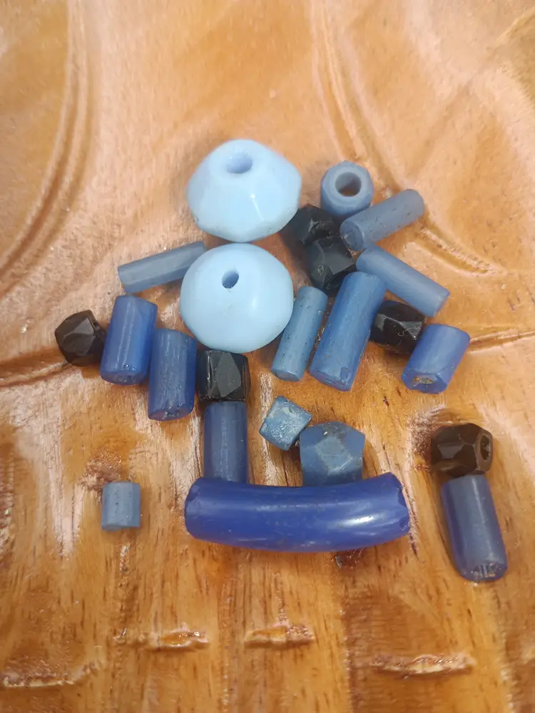 Antique Russian Blue Glass Trade Beads