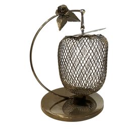 Vintage Silver Tone Wire Mesh Hanging Apple Potpourri Holder