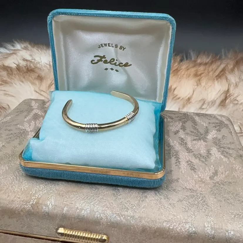 Vintage Gold And Silver Tone Avon Cuff Bracelet
