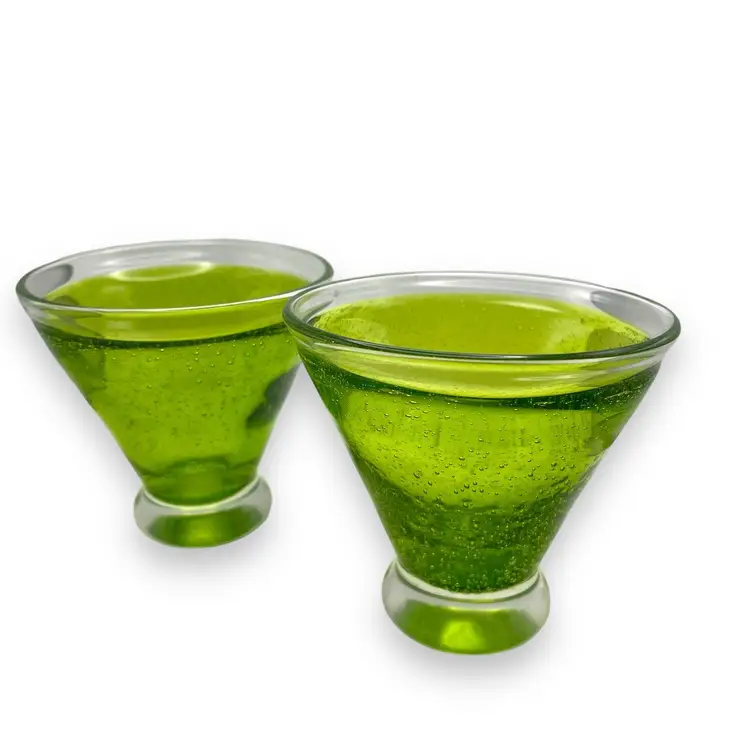 Pottery Barn Lime Green Stemless Margarita Glasses