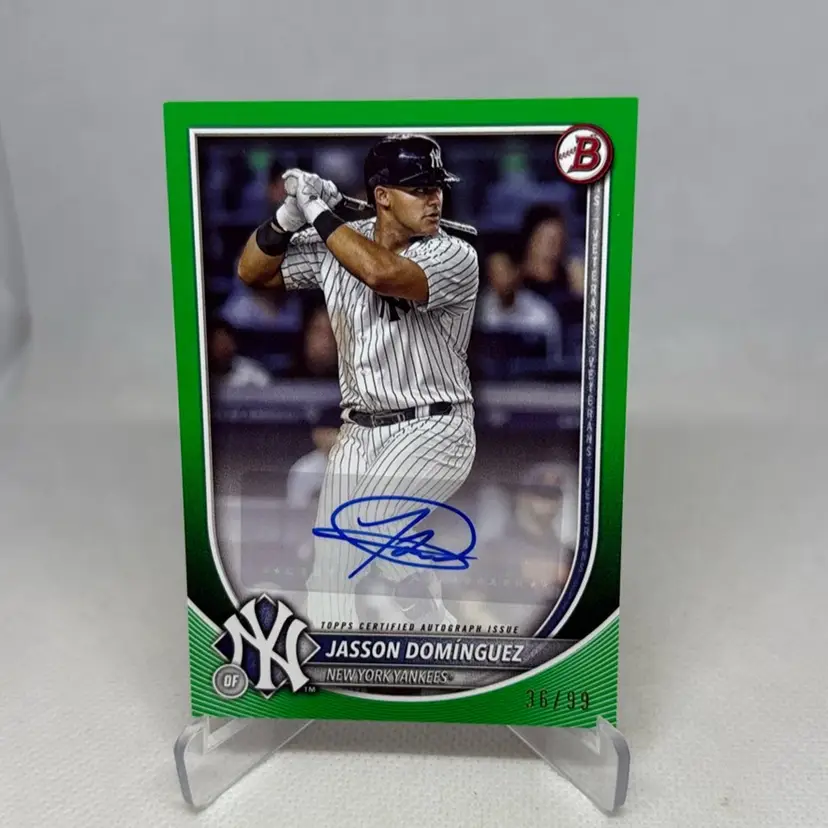 2025 Bowman Jasson Dominguez Auto Green 36/99 New York Yankees