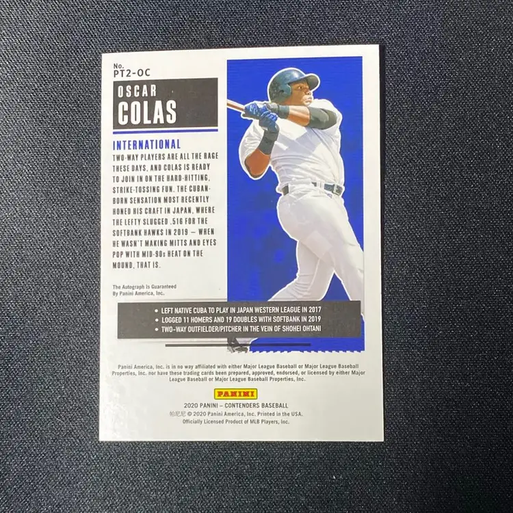 2020 Panini Contenders Baseball Oscar Colas Prospect Autograph 