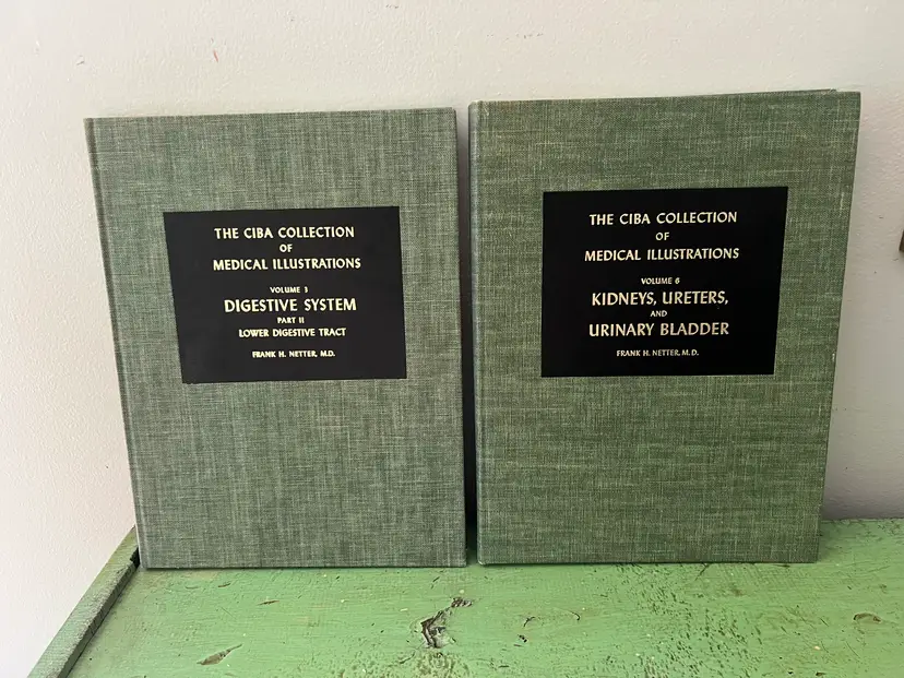 The CIBA Collection of Medical Illustrations. Vol 6 & 3. Kidneys Ureters Urinary Bladder | Digestive System Tract. 1979 Medical Book Set