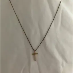 Vintage Petite 1/20 14k Gold Necklace With Religious Cross Pendant
