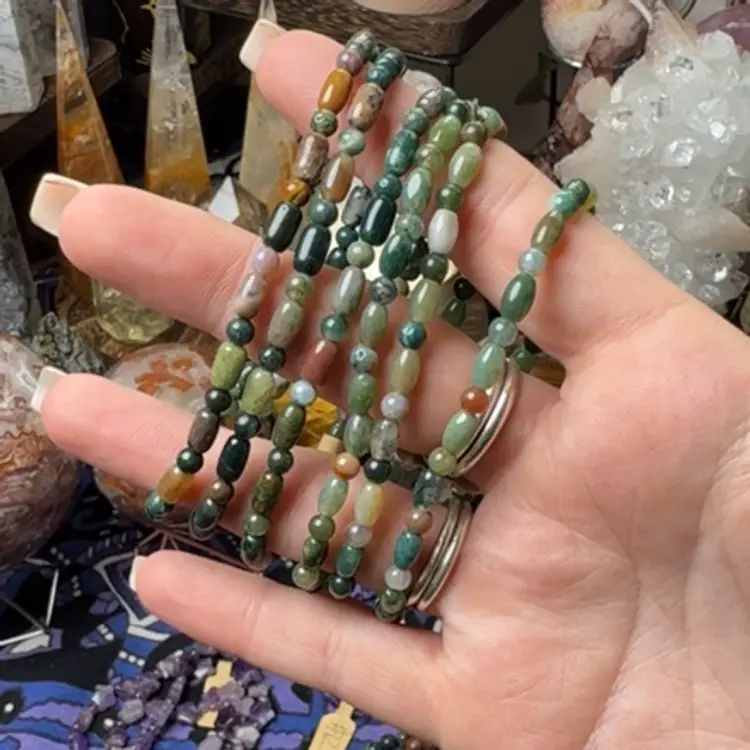 Indian Agate Bracelet 4mm Rice Shape