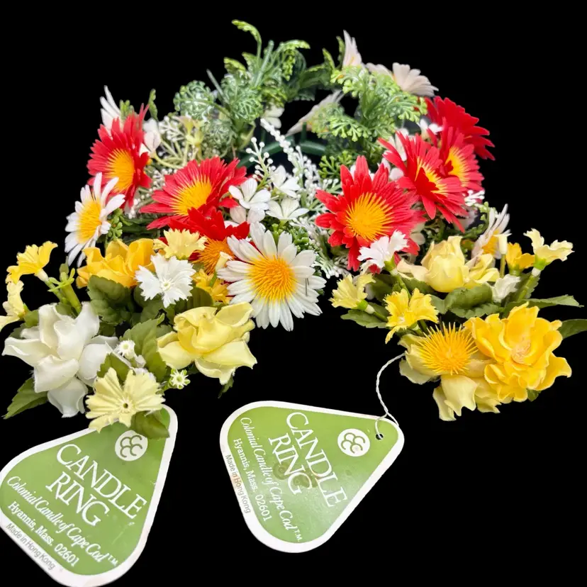 Vintage New Old Stock Floral Candle Wreath Set Of 3