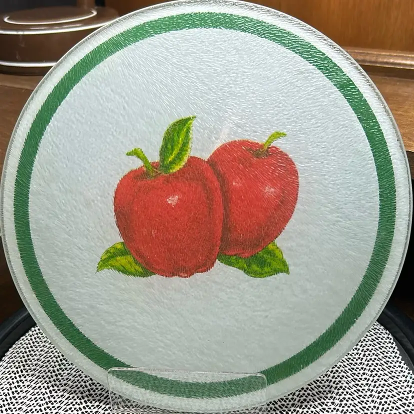 Vintage Double Glass Trivet Or Cutting Board
