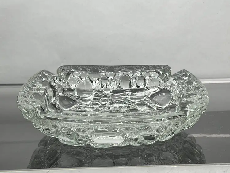 Vintage Libbey Glass Ashtray Clear Pebble