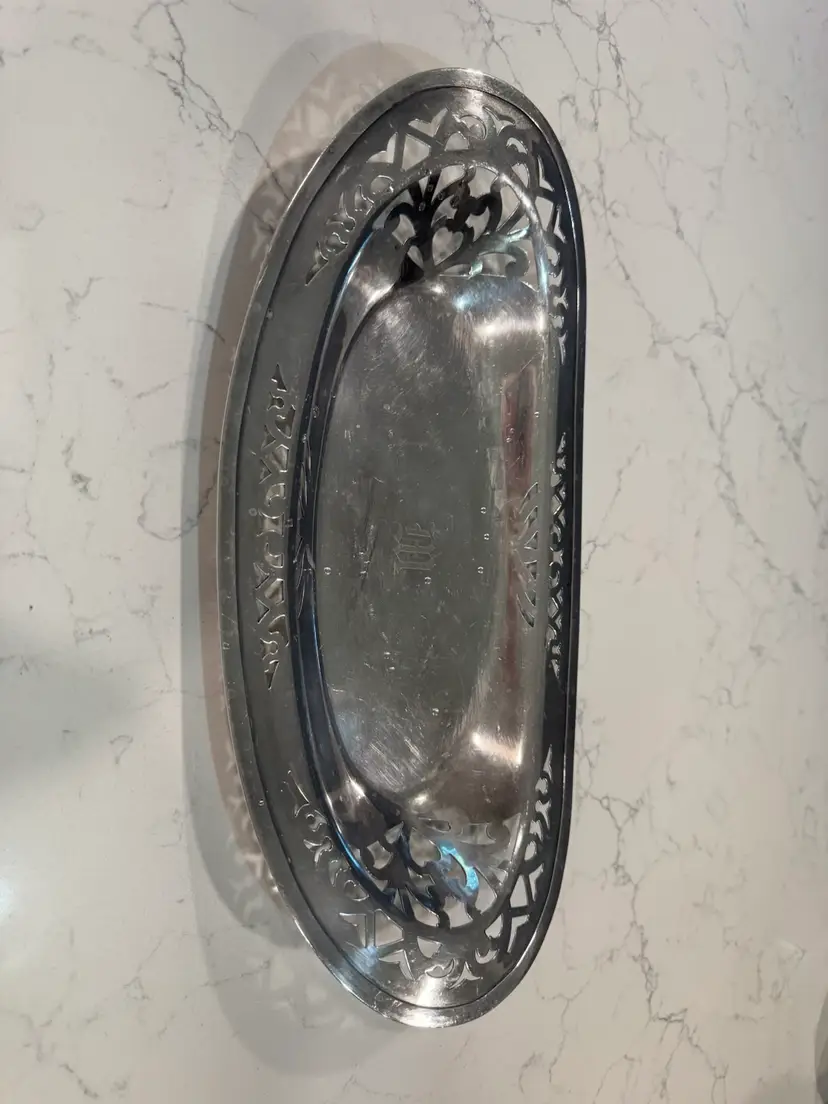Vintage Sheffield Reproduction Reticulated Bread Plate