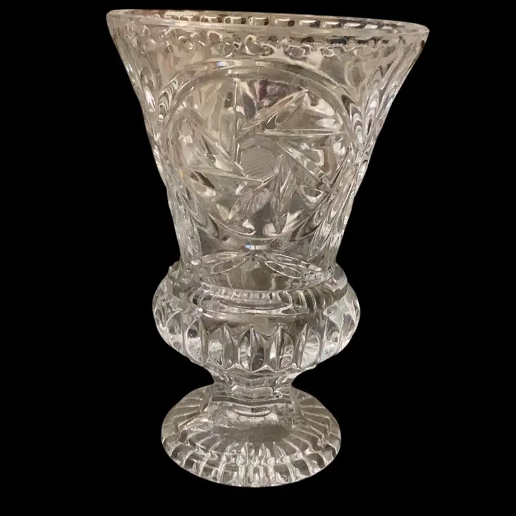 Vintage Crystal Clear Glass Vase