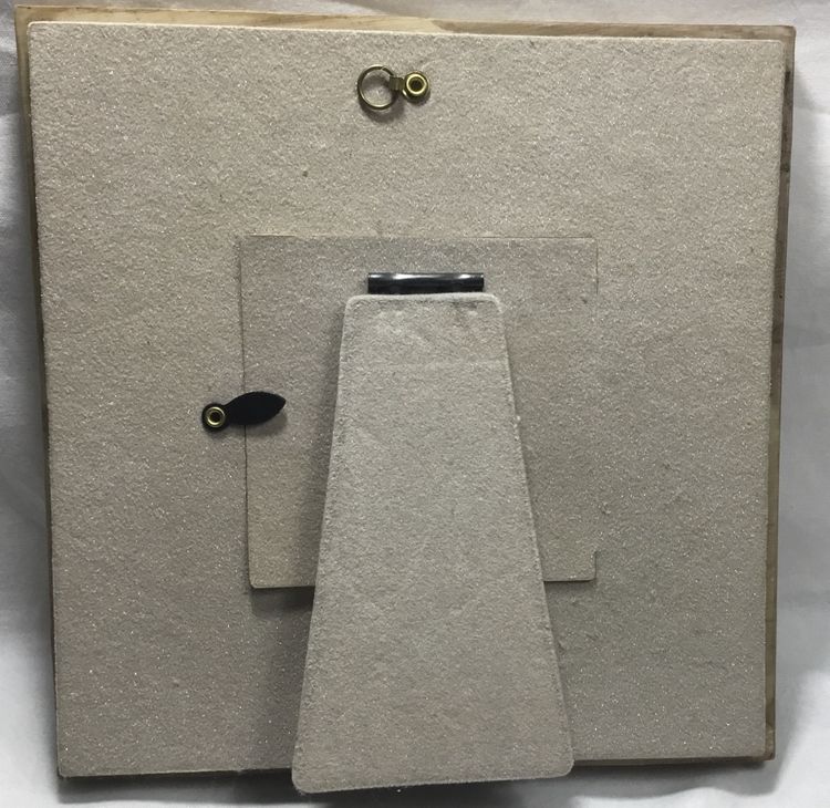 Frame, textured polystone, earth tones, 7.5" square, 2.5" view