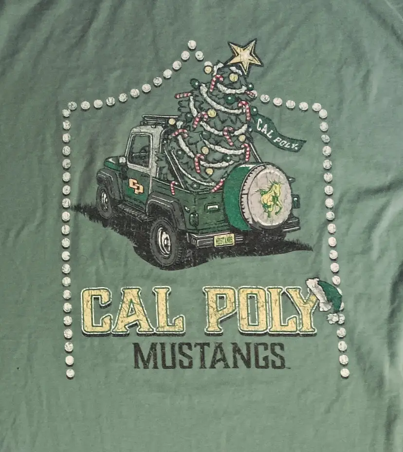 vintage Cal Poly Mustangs Christmas t-shirt college football basketball
