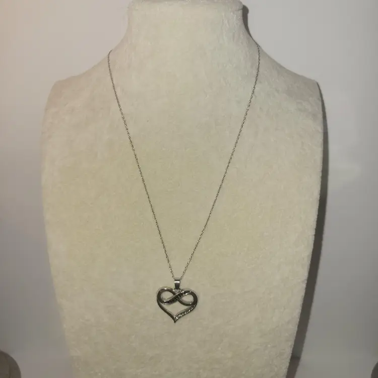 Infinity Heart Necklace On Sterling Silver Chain