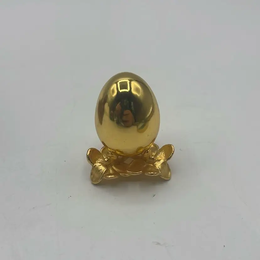 Rises Singapore 24 karat gold plated egg with stand