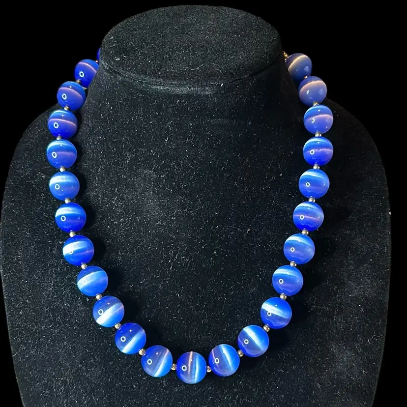 Glass 18” Necklace With Matching Earrings