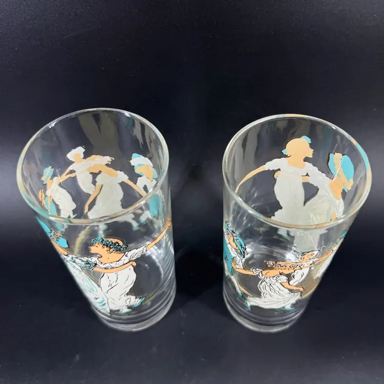 Set of 2 Kate Greenaway Glass Cups