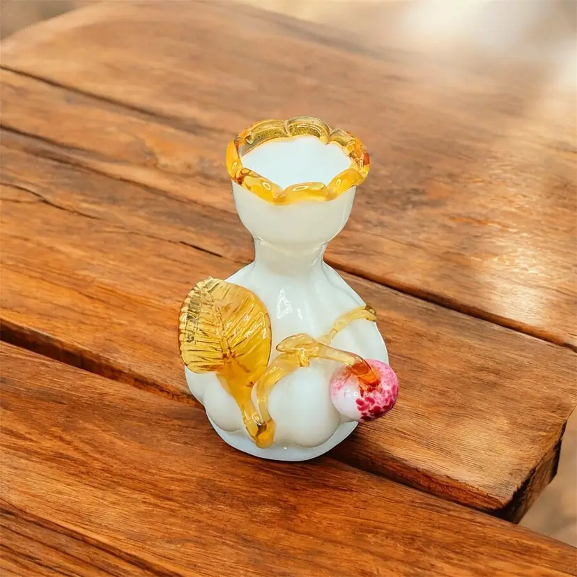 Stevenβs & Williams Antique Vase Applied Fruit 4βx4 1/4β