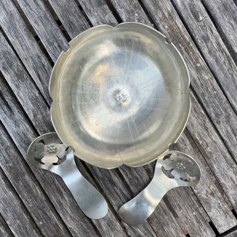 1987 Riverwood Pewter Footed Candy/Nut Bowl