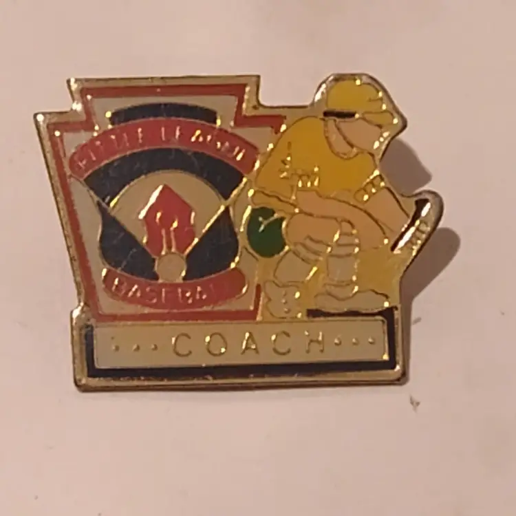 Button Lapel pin Little League baseball Coach